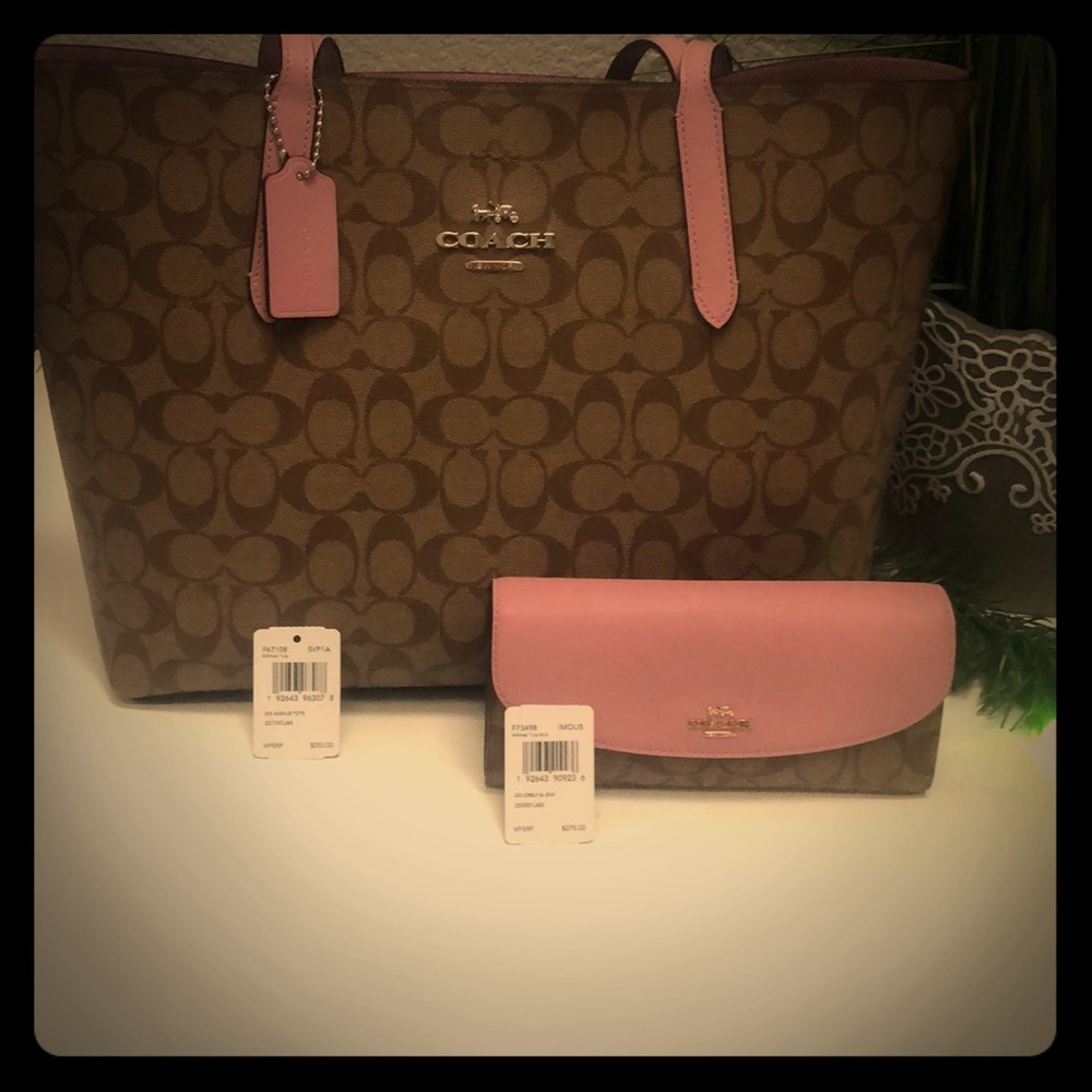 Coach handbag and wallet set